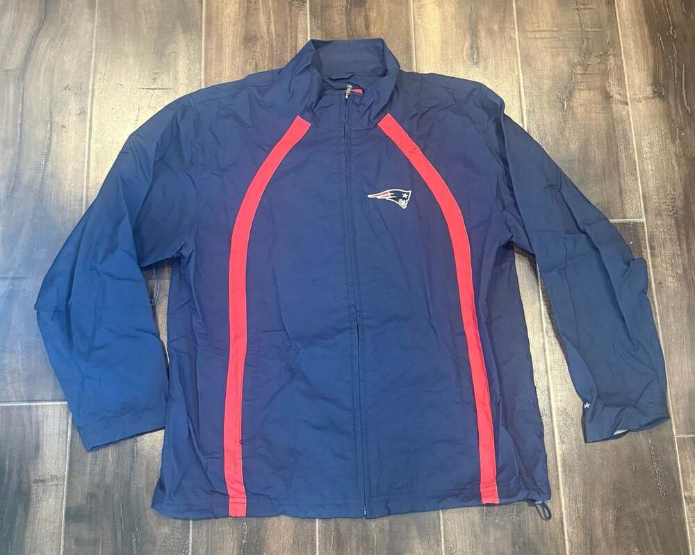 Reebok NFL New England Patriots Full Zip Track Jacket Blue Red Men's
